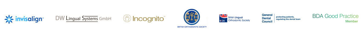 Invisalign, DW Lingual Systems GmbH, Incognito, British Orthodontic Society, British Lingual Orthodontic Society, General Dental Council, BDA Good Practice Member