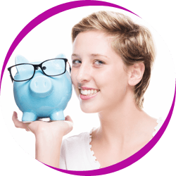 Lady holding piggybank